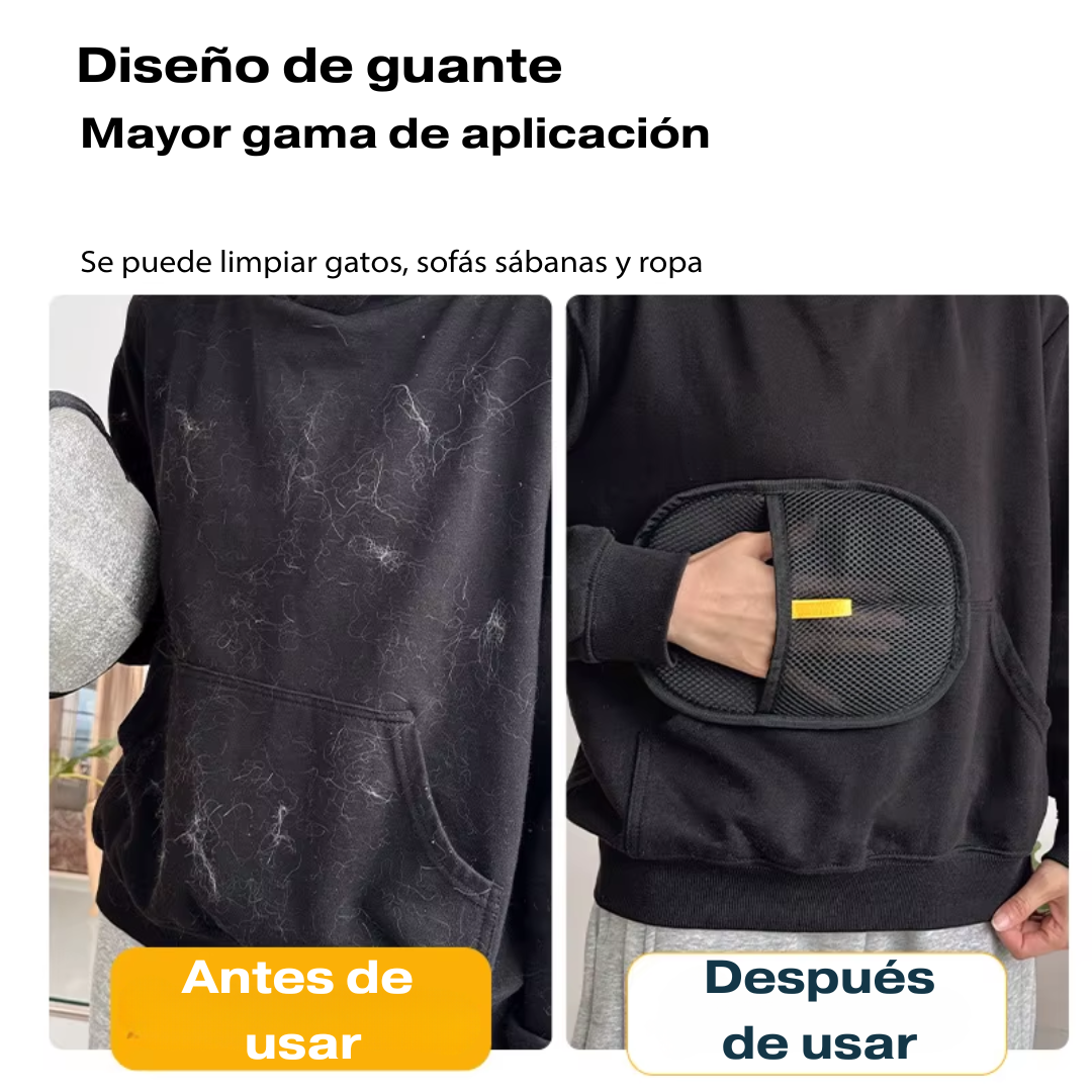 Guante quitapelos para mascotas - 2x1 + Gratis cepillo