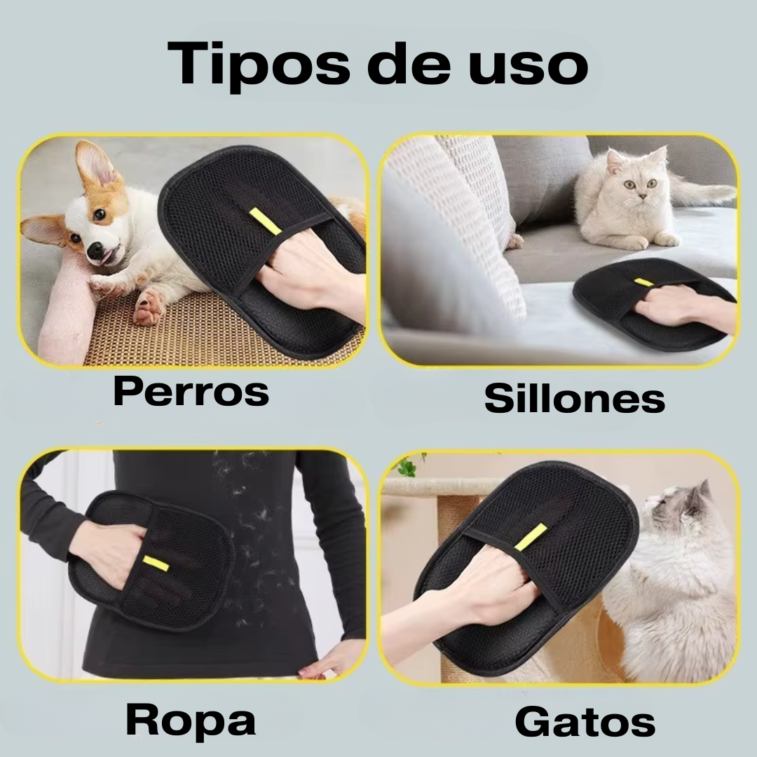 Guante quitapelos para mascotas - 2x1 + Gratis cepillo