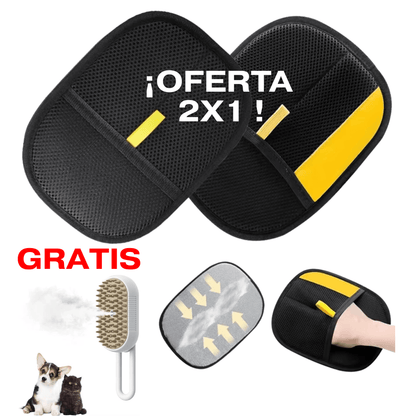Guante quitapelos para mascotas - 2x1 + Gratis cepillo